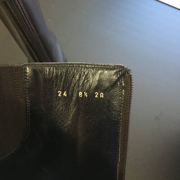 Salvatore Ferragamo Women's Patent Leather Brown Mid-Calf Boots Sz 8.5 Narrow - Picture 5 of 9